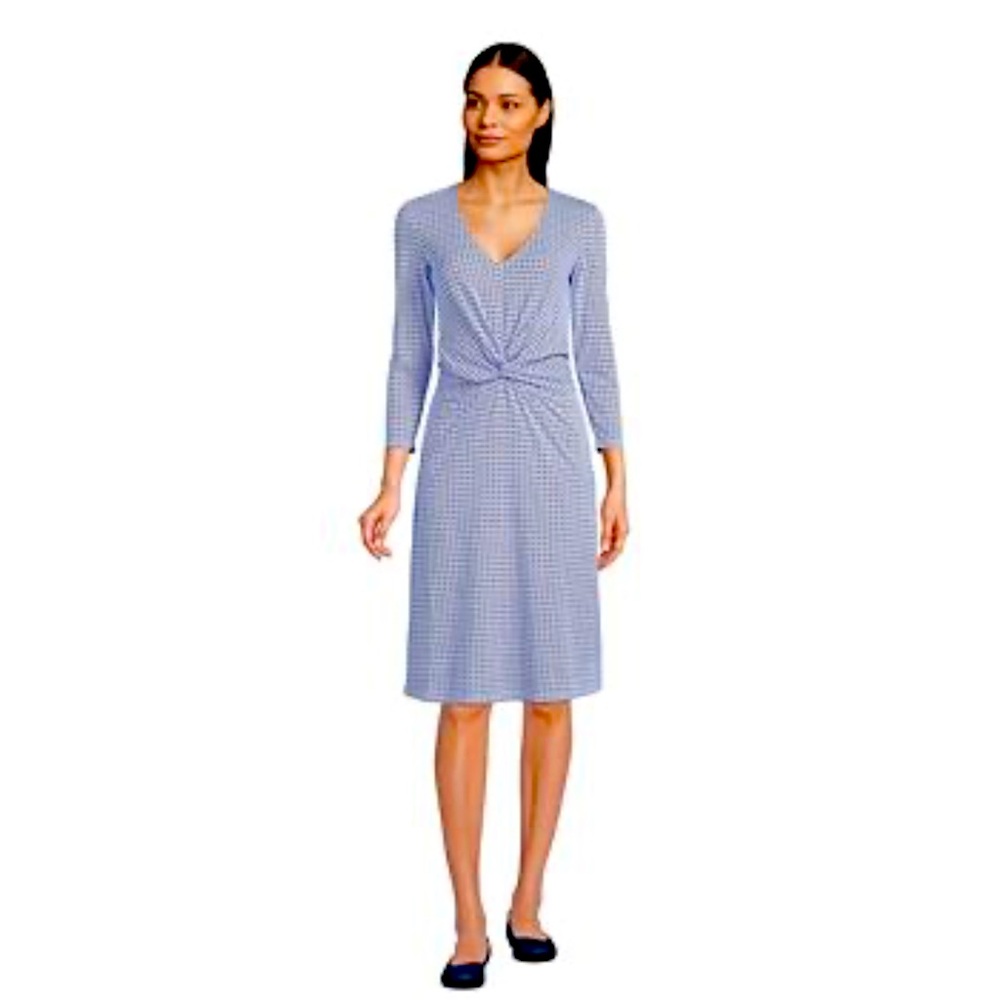 V Neck Twist Front Modal Dress